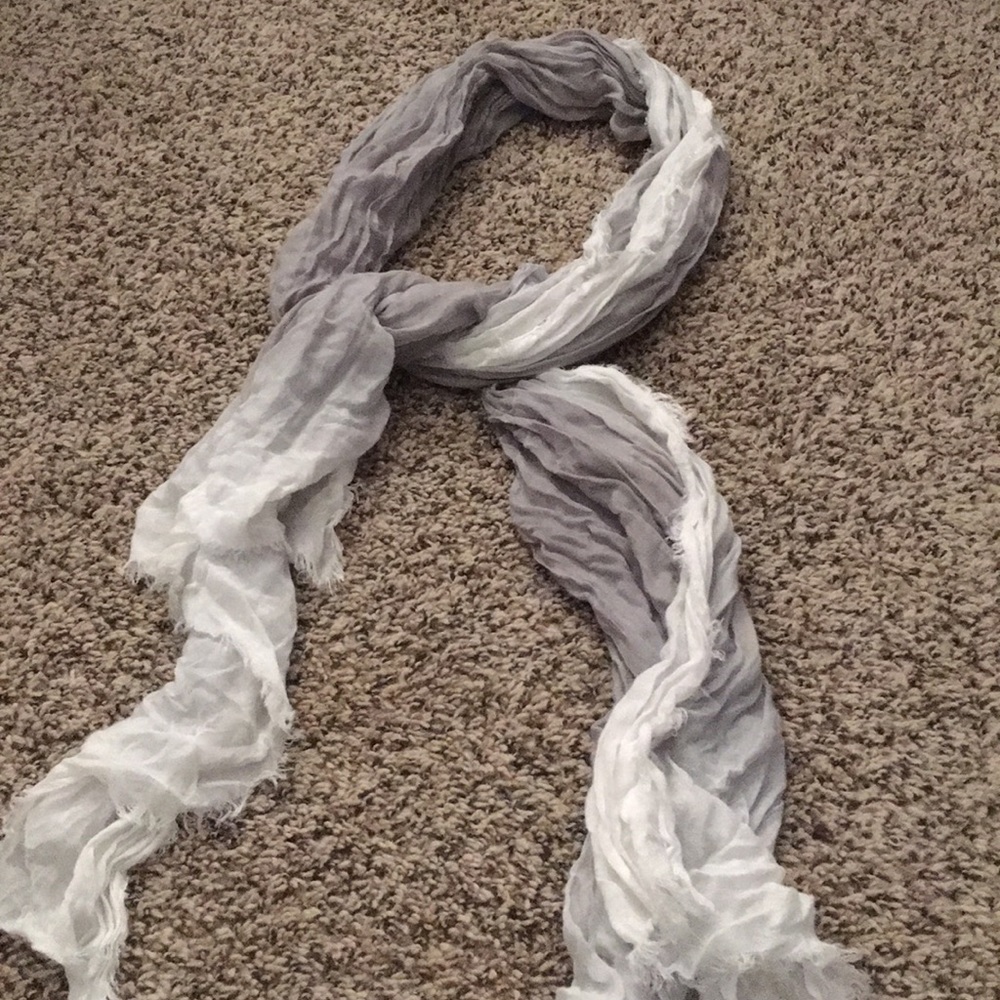 J. Crew grey and white scarf.